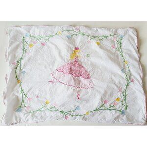 POTTERY BARN KIDS  Princess Ballerina  Embroidered Standard Pillow Sham